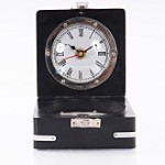 AK006 Brass Compass & Clock W/Wooden Case 